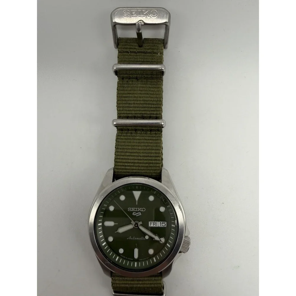 Seiko Green Dial 4R36-08L0 Automatic Mens Working Watch 40MM 9